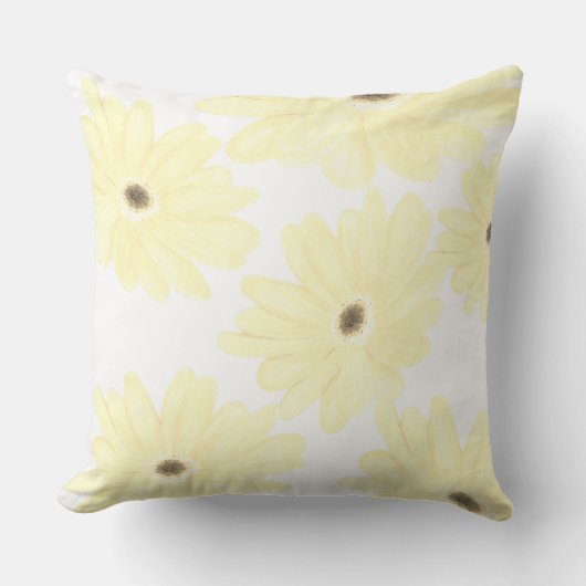 Tranquil Morning Yellow Flowers  クッション (正面)