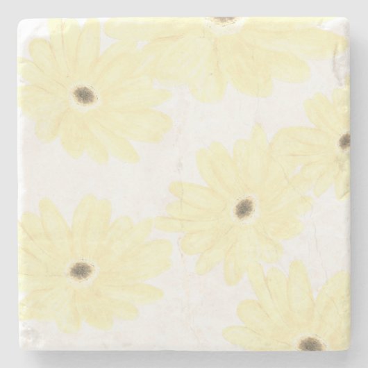 Tranquil Morning Yellow Flowers  ストーンコースター (正面)