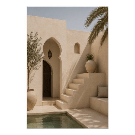 Tranquil Moroccan Architecture Poster ポスター (正面)