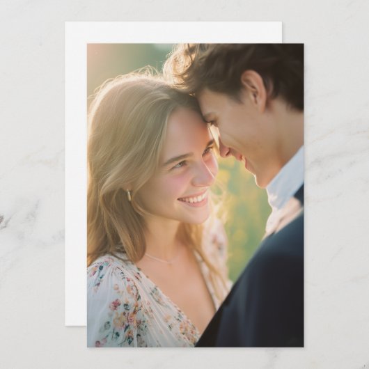 Tranquil Pastel Floral Photo 招待状 (正面/裏面)