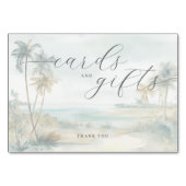 Tranquil Pastel Watercolor Beach Scene テーブルナンバー (裏面)
