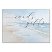 Tranquil Pastel Watercolor Beach Scene テーブルナンバー (裏面)