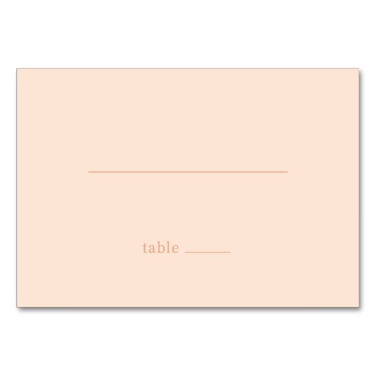 Tranquil Peach Minimalist Table Sign テーブルナンバー (正面)
