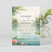 Tranquil Pond Floral Wedding 招待状 (スタンド正面)