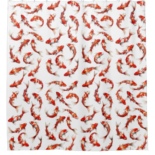 Tranquil scene of koi with watercolor technique シャワーカーテン (正面)