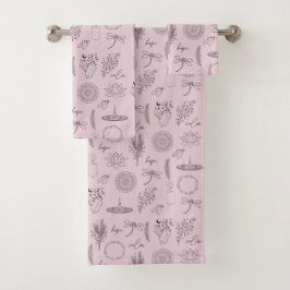 Tranquil Symbols: 3-Piece Wellness-Inspired バスタオルセット