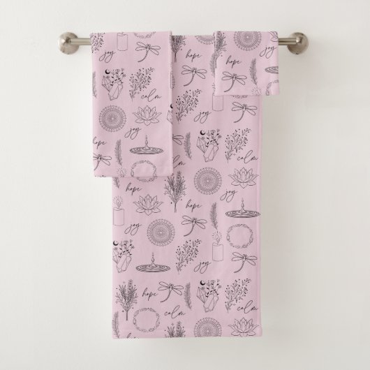Tranquil Symbols: 3-Piece Wellness-Inspired バスタオルセット (インサイチュ)