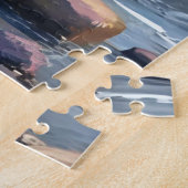 Tranquil Tahoe Lake Shore Watercolor Painting ジグソーパズル (側面)