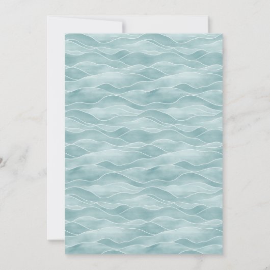 Tranquil Teal Wave Invitations 招待状 (裏面)