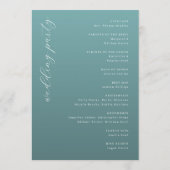 Tranquil Teal Wedding Ceremony Schedule プログラム (裏面)