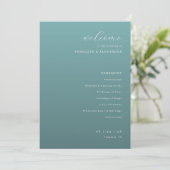 Tranquil Teal Wedding Ceremony Schedule プログラム (スタンド正面)