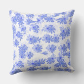 Tranquil Touch: Blue Patterned Throw Pillow クッション (裏面)