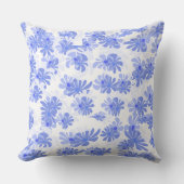 Tranquil Touch: Blue Patterned Throw Pillow クッション (正面)
