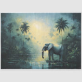 Tranquil Tropical Landscape with Elephant 薄葉紙 (正面)