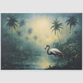 Tranquil Tropical Landscape with Flamingo  薄葉紙 (正面)