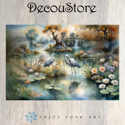 Tranquil Waters Decoupage 薄葉紙