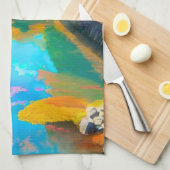 Tranquil Waters: Mt. Fuji's Reflection キッチンタオル (四つ折り)