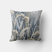 Tranquil Wheat Wildflower Impressionist Design クッション (裏面)