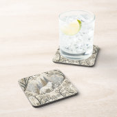 Tranquil Winter Forest Scene with White Wolves コースター (右側)