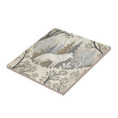 Tranquil Winter Forest Scene with White Wolves タイル (側面)