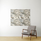 Tranquil Winter Forest Scene with White Wolves タペストリー (インサイチュ(横))