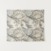 Tranquil Winter Forest Scene with White Wolves タペストリー (正面(横))