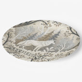 Tranquil Winter Forest Scene with White Wolves ペーパープレート (アングル)