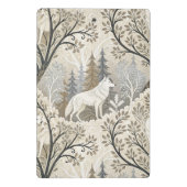 Tranquil Winter Forest Scene with White Wolves ミニクリップボード (裏面)