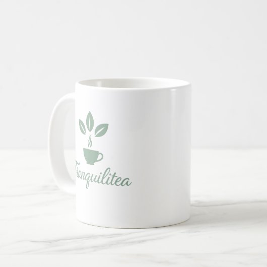 Tranquilitea Funny Calm Tea Lover コーヒーマグカップ (正面左)