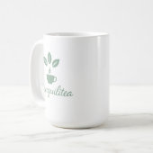 Tranquilitea Funny Calm Tea Lover コーヒーマグカップ (正面左)