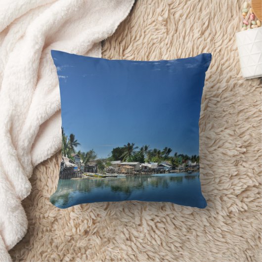 Tranquility in a fishing village on Mindoro Island クッション (ブランケット)