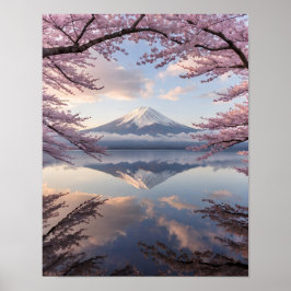 Tranquility of Mount Fuji Reflection ポスター