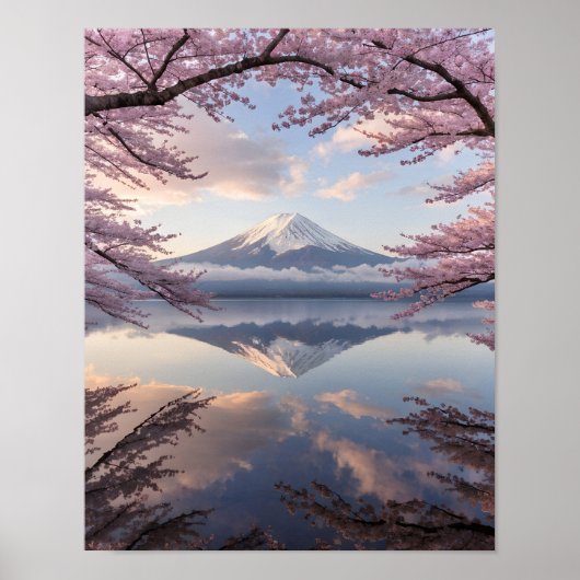 Tranquility of Mount Fuji Reflection ポスター (正面)