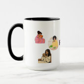  TRANQUILITY,SIP OF PEACE BLACK& WHITE CERAMIC MUG マグカップ (左)