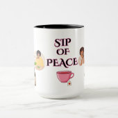  TRANQUILITY,SIP OF PEACE BLACK& WHITE CERAMIC MUG マグカップ (中央)