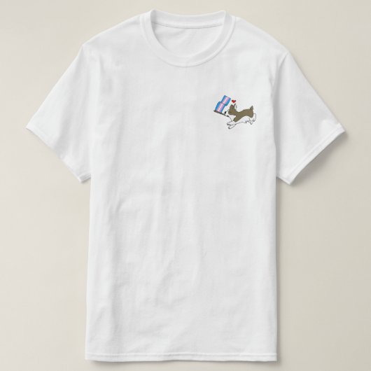 TRANSのプライドのコーギーのティー Tシャツ (デザイン正面)