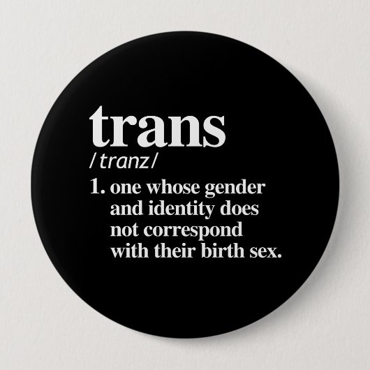 TRANSの定義- - LGBT定義- 缶バッジ (正面)