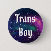 TRANSの男の子のカスタマイズ可能な銀河系のアイデンティティ 缶バッジ (正面)