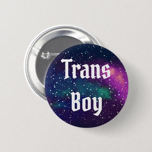 TRANSの男の子のカスタマイズ可能な銀河系のアイデンティティ 缶バッジ (正面&裏面)
