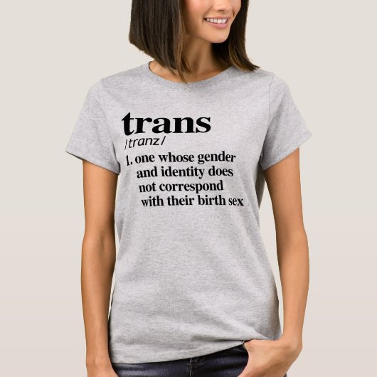 TRANS定義-定義されたLGBTQの言葉- Tシャツ (正面)