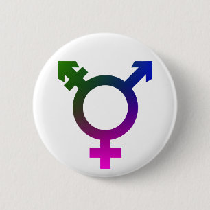Trans*の記号のピンクか青または緑 缶バッジ