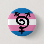 Trans*の記号 缶バッジ (正面)