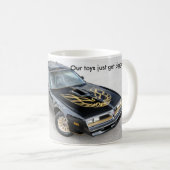 TRANS AMのクラシックで白いマグ コーヒーマグカップ (正面右)