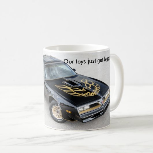 TRANS AMのクラシックで白いマグ コーヒーマグカップ (正面右)