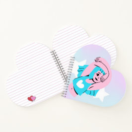 trans art design on heart shape notebook ノートブック