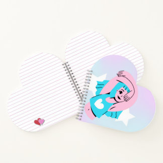 trans art design on heart shape notebook ノートブック