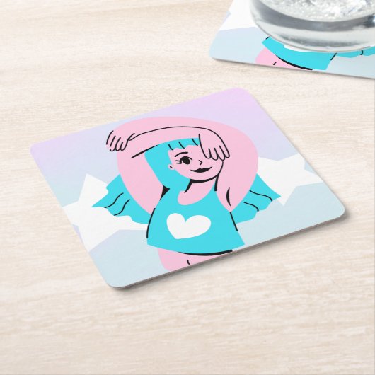 trans art on paper coaster スクエアペーパーコースター (アングル)