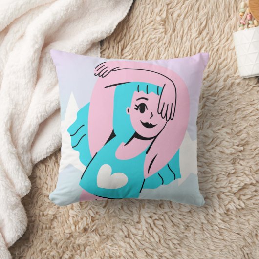 trans art on throw pillow クッション (ブランケット)