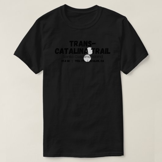 Trans-Catalina Trail – アヴァロン，カリフォルニア州ハイキングトラ Tシャツ (デザイン正面)