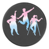 trans disabled design on hockey puck アイスホッケーパック (正面)
